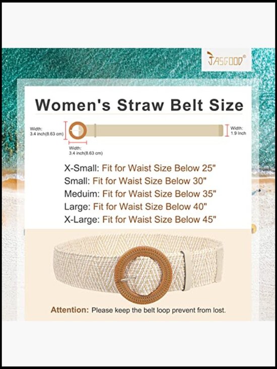 Straw Woven Elastic Stretch Belt Boho Ladies Braided Dress Waist Band Raffia main image 5